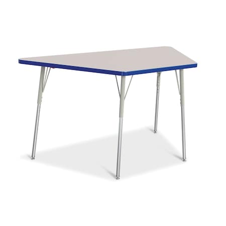 Jonti-Craft Berries Trapezoid Activity Tables, 30 in. x 60 in., A-height, Freckled Gray/Blue/Gray 6443JCA003